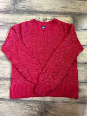 GAP women’s Red Crewneck Waffle Sweater